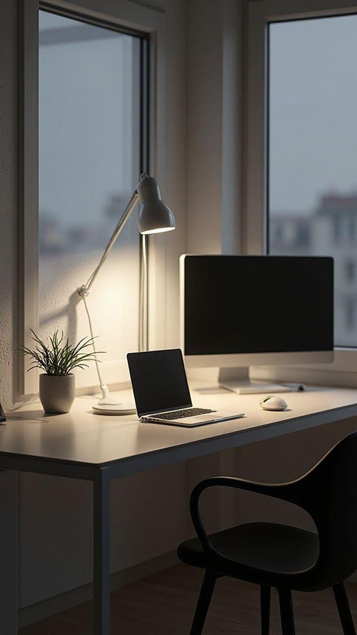 Descubra iluminação para home office com cor LED ajustável para foco